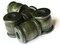 5 22mm Green Wooden Drum Beads Vintage Wood Large Hole Beads